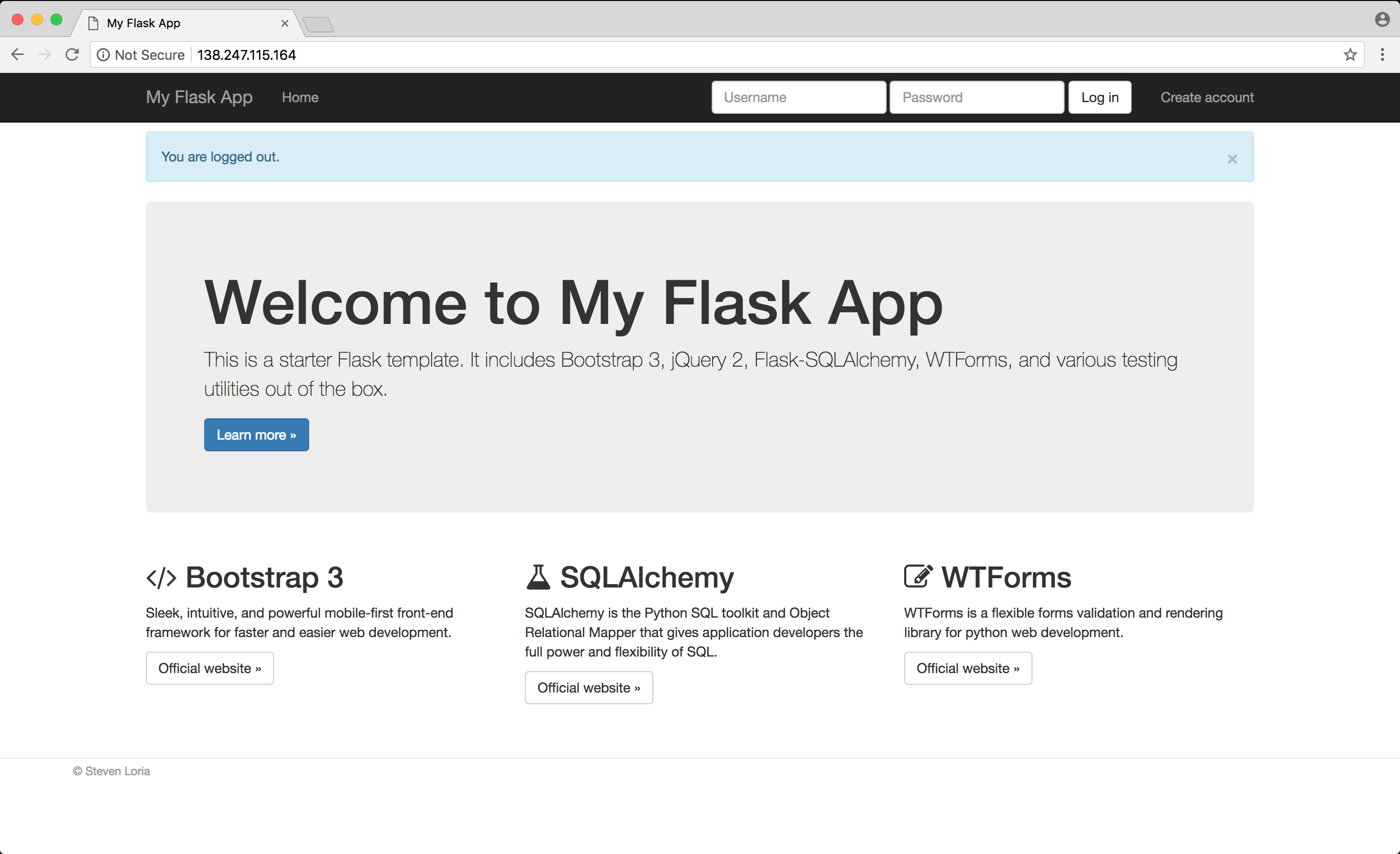 My Flask App Challenge Homepage